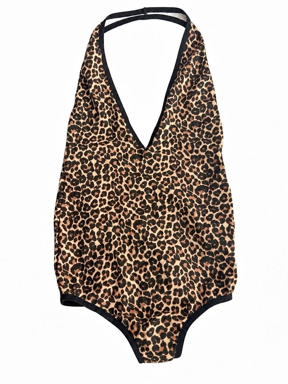 Vintage American Apparel Leopard Halter Bodysuit XS Made in USA